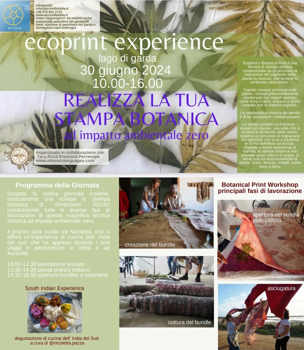 ECOPRINT EXPERIENCE | 30 GIUGNO 2024 | Ore 10:00-16:00 | LAGO DI GARDA