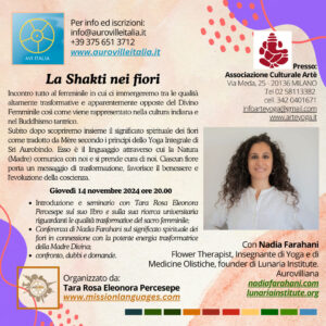 La Shakti nei Fiori | Incontro con Nadia Farahani | Giovedì 14 Novembre | Ore 20:00 | Centro Culturale Artè | Milano